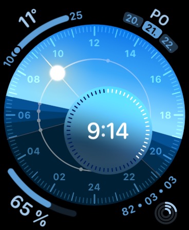 Ciferník Slunce na Apple Watch